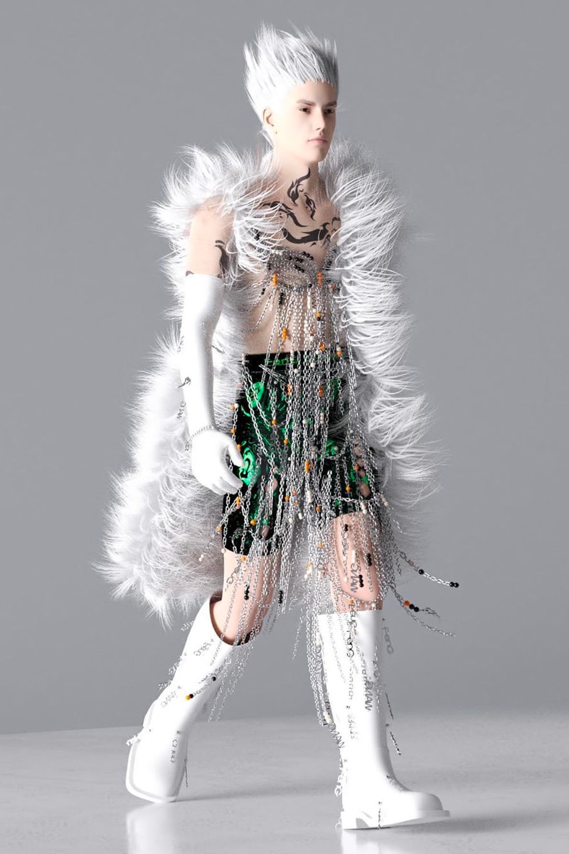 Feng Chen Wang Shanghai Fashion Week Metaverse show real virtual men women made to measure seasonless fw22 custom nike air force 1 sneakers release info date