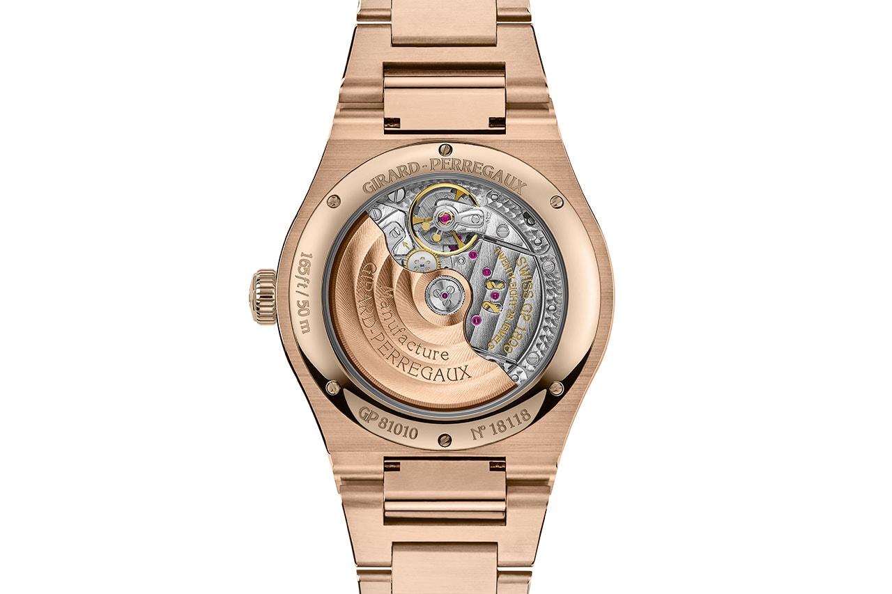 The Dial Is Handcrafted To A Mirror Finish And Set With Applied Pink Gold Logo And Hour Markers.