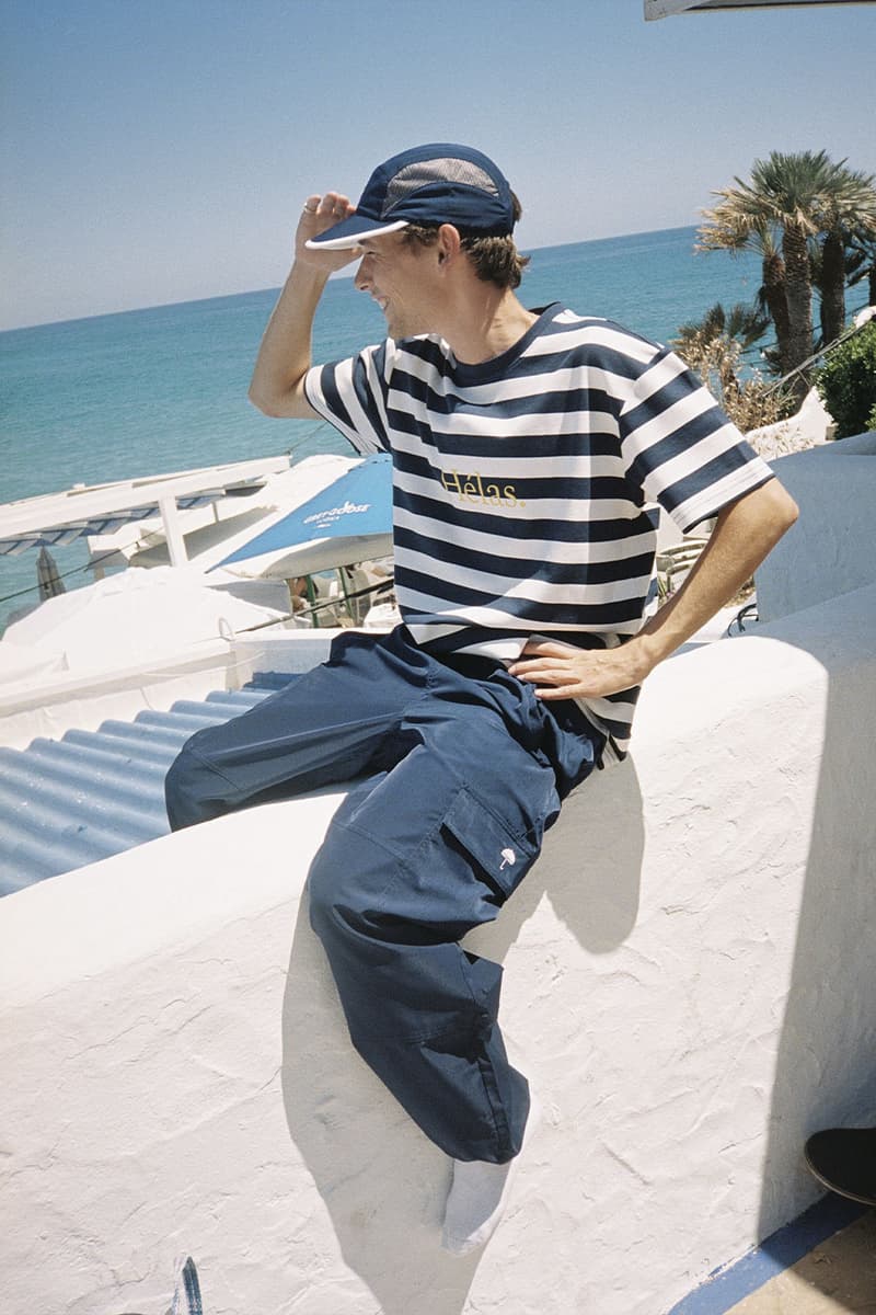 Hélas Catalonia Drop 1 SS22 coastal summer spring 2022 sol block tendo jerseys jacket blu caps hats mafiosi icarus shirts slides release info date price