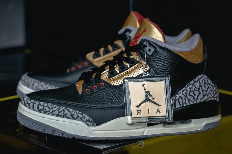 gold jordan 3s