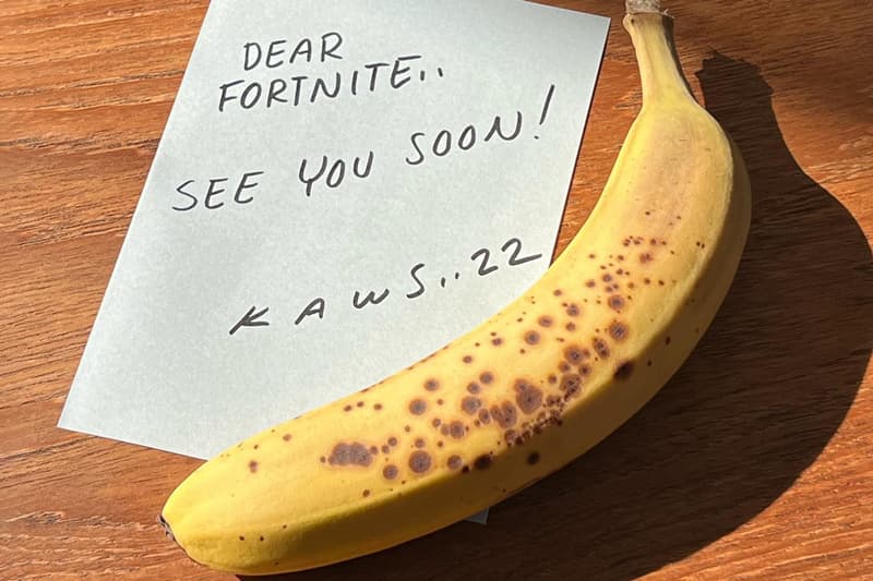 KAWS Fortnite Peely Skin Teaser Info release date photos price banana 2022