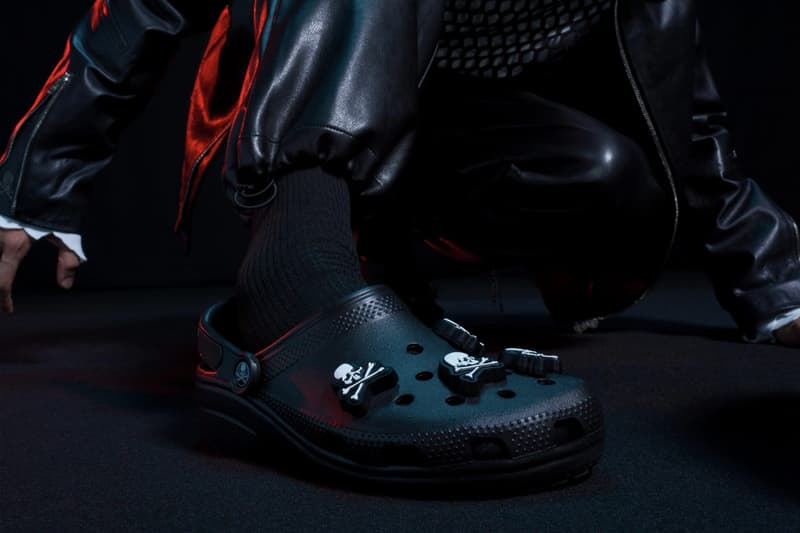 mastermind Japan cyberpunk crocs clogs collaboration kidzfrmnowhere tokyo black white red skull cross light 9900 jpy yen july 7 online store release info 