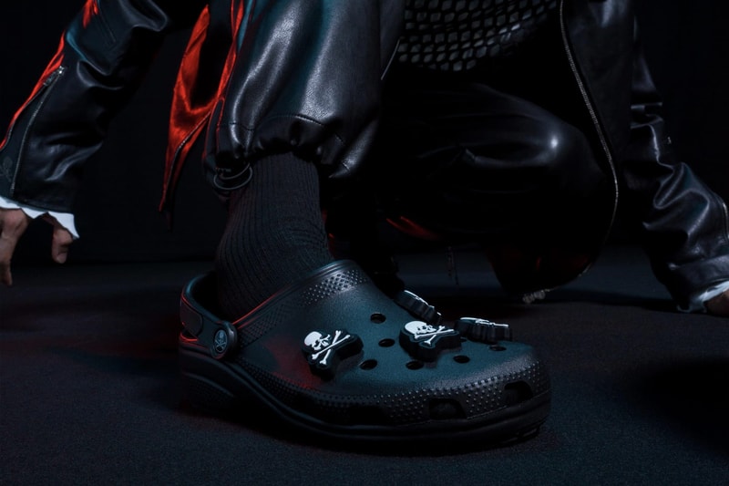 mastermind Japan cyberpunk crocs clogs collaboration kidzfrmnowhere tokyo black white red skull cross light 9900 jpy yen july 7 online store release info 