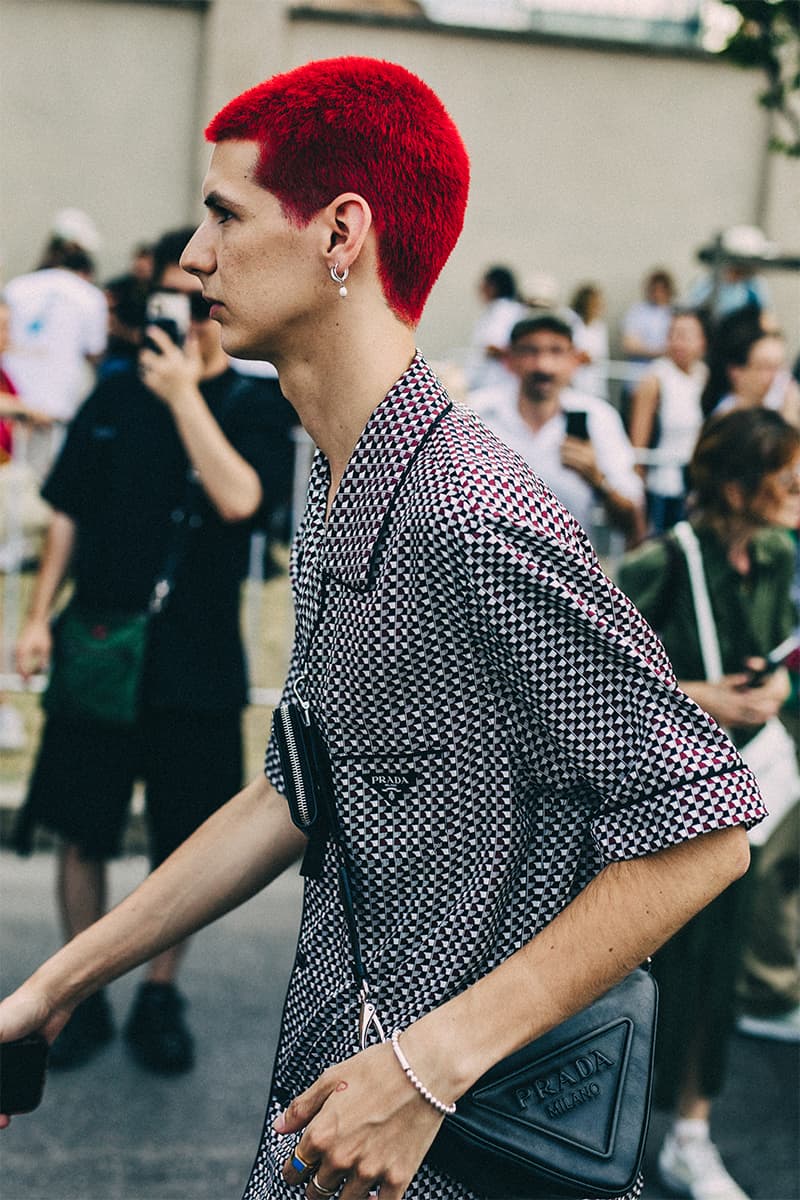 Milan Fashion Week SS23 Street Style Showcases the Most Vibrant Essentials for Summer spring/summer 2023 prada dolce & gabbanna jw anderson moschino versace fendi 