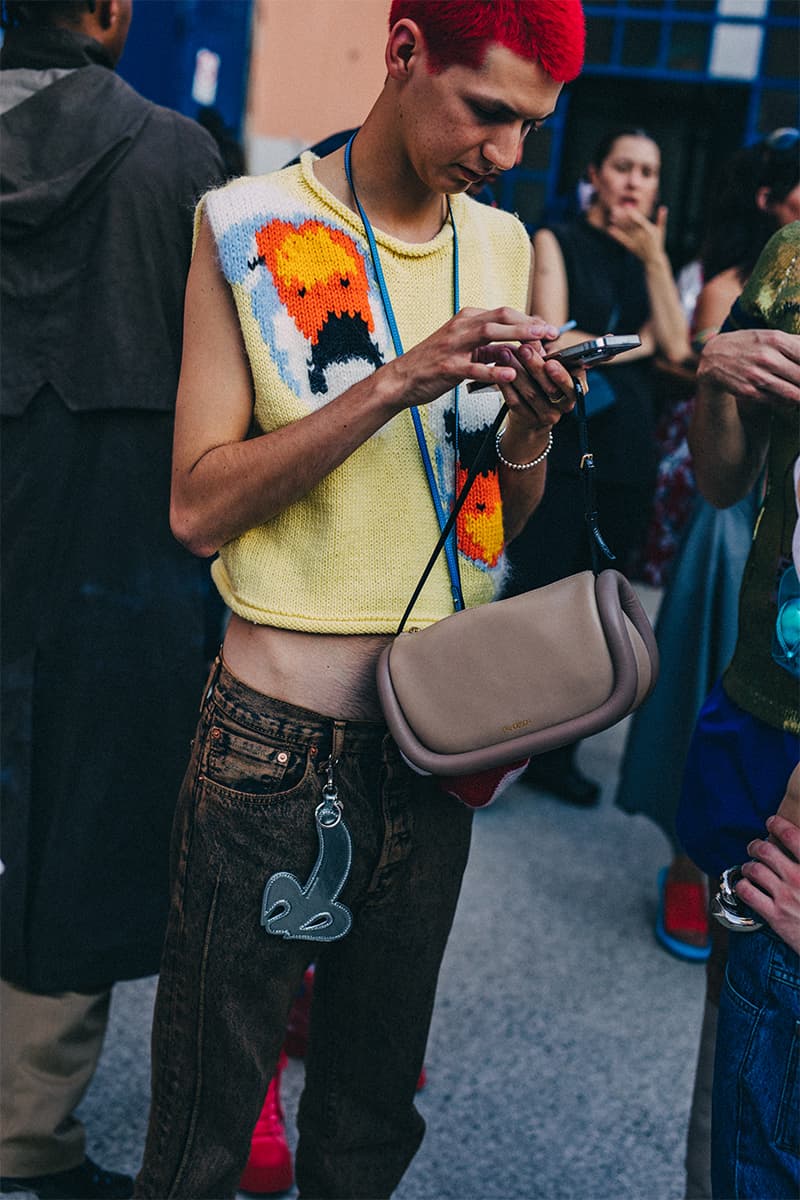 Milan Fashion Week SS23 Street Style Showcases the Most Vibrant Essentials for Summer spring/summer 2023 prada dolce & gabbanna jw anderson moschino versace fendi 