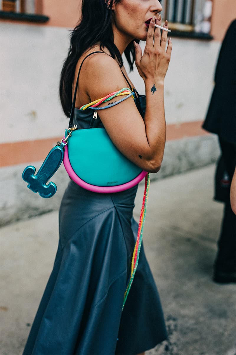 Milan Fashion Week SS23 Street Style Showcases the Most Vibrant Essentials for Summer spring/summer 2023 prada dolce & gabbanna jw anderson moschino versace fendi 