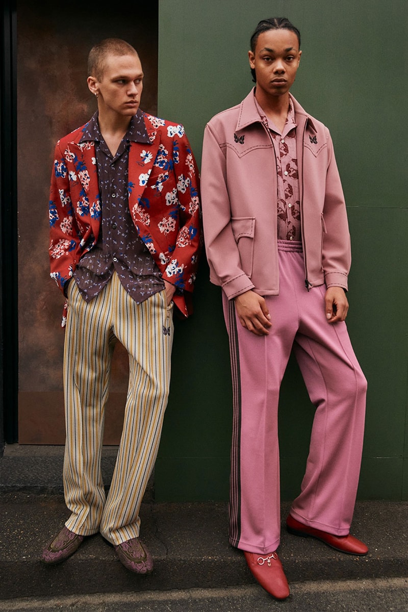 Needles Spring Summer 2023 ss23 denim paisley suit silk patterns tracksuits cardigans lookbook images release info 