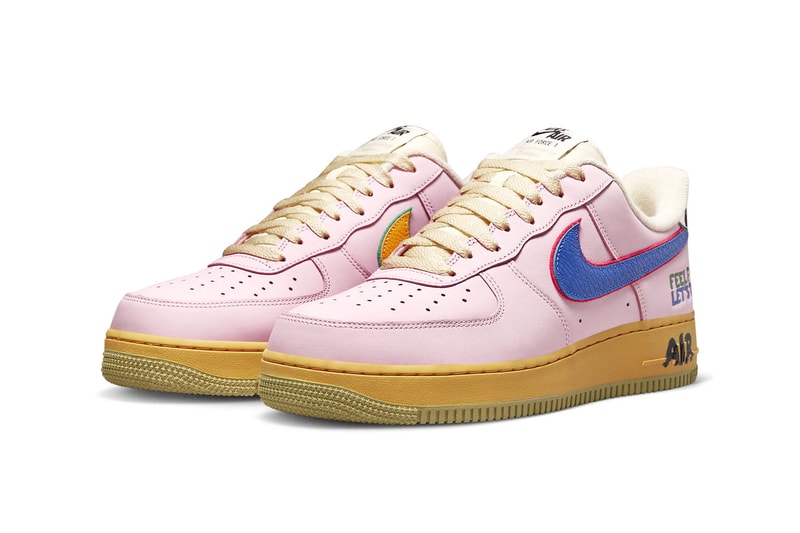 Nike Air Force 1 Low Pink Blue feel free lets talk sharpie white yellow green dx2667 600 anniversary edition release info date price