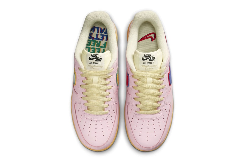 Nike Air Force 1 Low Pink Blue feel free lets talk sharpie white yellow green dx2667 600 anniversary edition release info date price