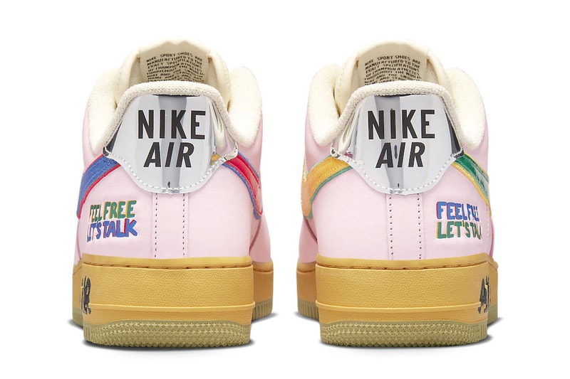 Nike Air Force 1 Low Pink Blue feel free lets talk sharpie white yellow green dx2667 600 anniversary edition release info date price