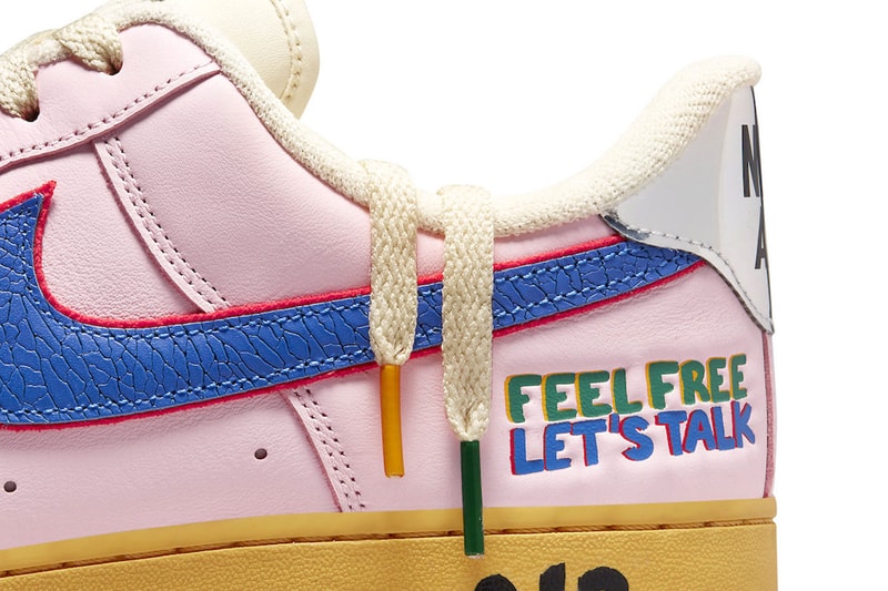 Nike Air Force 1 Low Pink Blue feel free lets talk sharpie white yellow green dx2667 600 anniversary edition release info date price