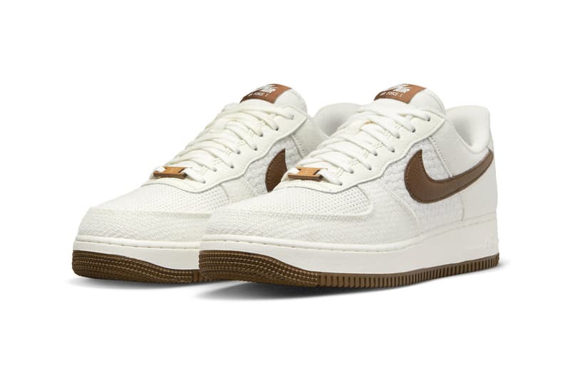 Nike Air Force 1 5th anniversary snkrs day white brown wood V woven release info date price