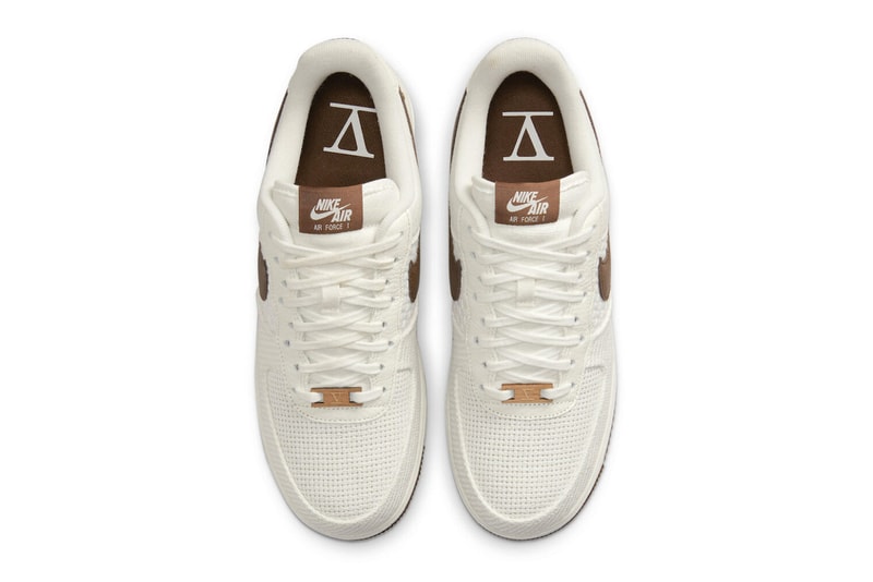 Nike Air Force 1 5th anniversary snkrs day white brown wood V woven release info date price