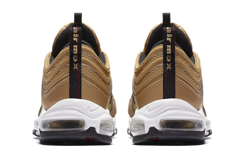 Nike Air Max 97 Gold Bullet 2023 Re-Release Info DM0028-700 Date Buy Price Metallic Gold Varsity Red White Black