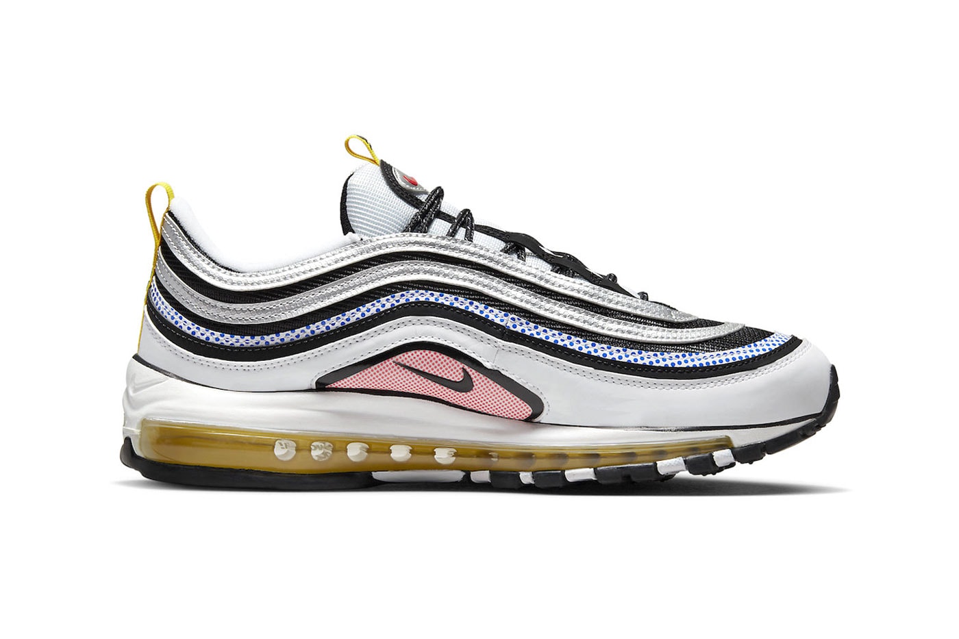 Nike Air Max 97 mighty swooshers DX6057 001 white black blue red july 1 2022 170 usd price date info 