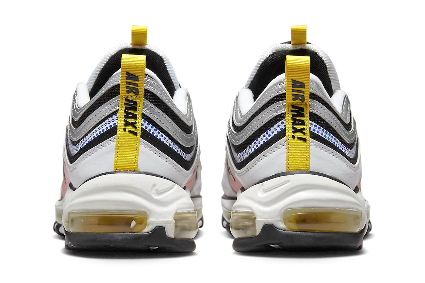 Nike Air Max 97 mighty swooshers DX6057 001 white black blue red july 1 2022 170 usd price date info 