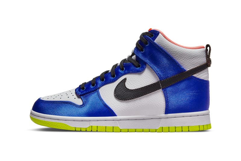 blue and red high top nikes