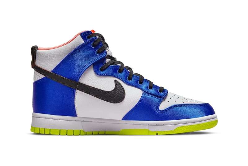 high top dunks blue and white