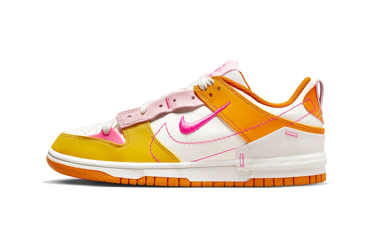Latest Nike Dunk Low Disrupt 2 Channels the Vibrant Colors of Sunrise DX2676-100 orange yellow pink white swoosh
