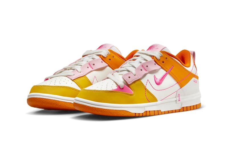 Latest Nike Dunk Low Disrupt 2 Channels the Vibrant Colors of Sunrise DX2676-100 orange yellow pink white swoosh