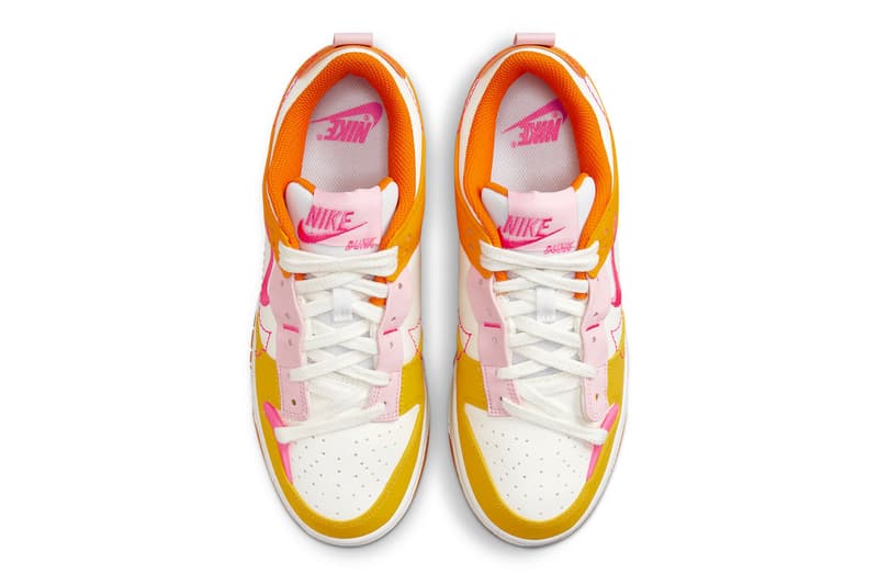 Latest Nike Dunk Low Disrupt 2 Channels the Vibrant Colors of Sunrise DX2676-100 orange yellow pink white swoosh