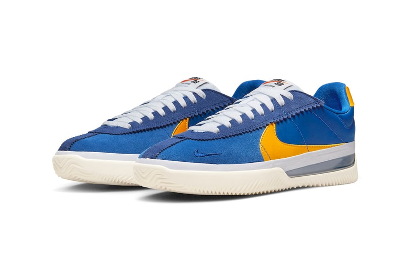 Nike BRSB Cortez SB blue ribbon sports blue yellow white july 1 dh9227 400 100 usd ucla sail react foam release info date price