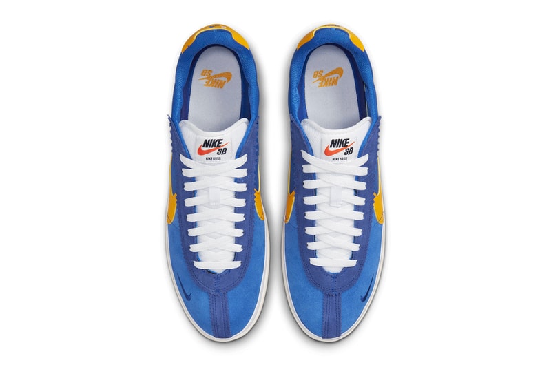 Nike BRSB Cortez SB blue ribbon sports blue yellow white july 1 dh9227 400 100 usd ucla sail react foam release info date price