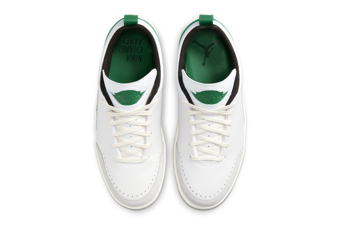 Nina Chanel Abney Air Jordan 2 Low SE Official Look Release Info DQ0560-160 Date Buy Price White Malachite Neutral Grey Sail