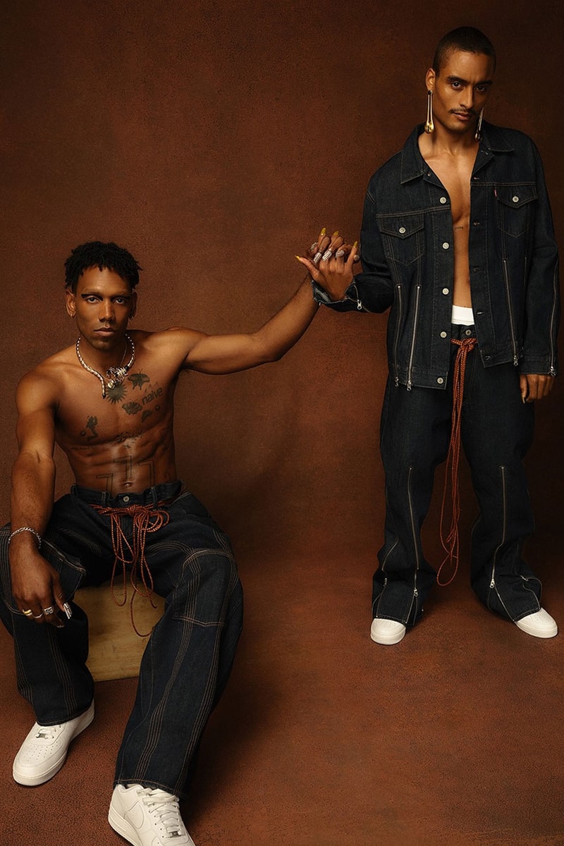 NO SESSO Levi's Unisex Denim Capsule baggy jeans flared indigo dark wash corset trucker zipper release info date price capsule