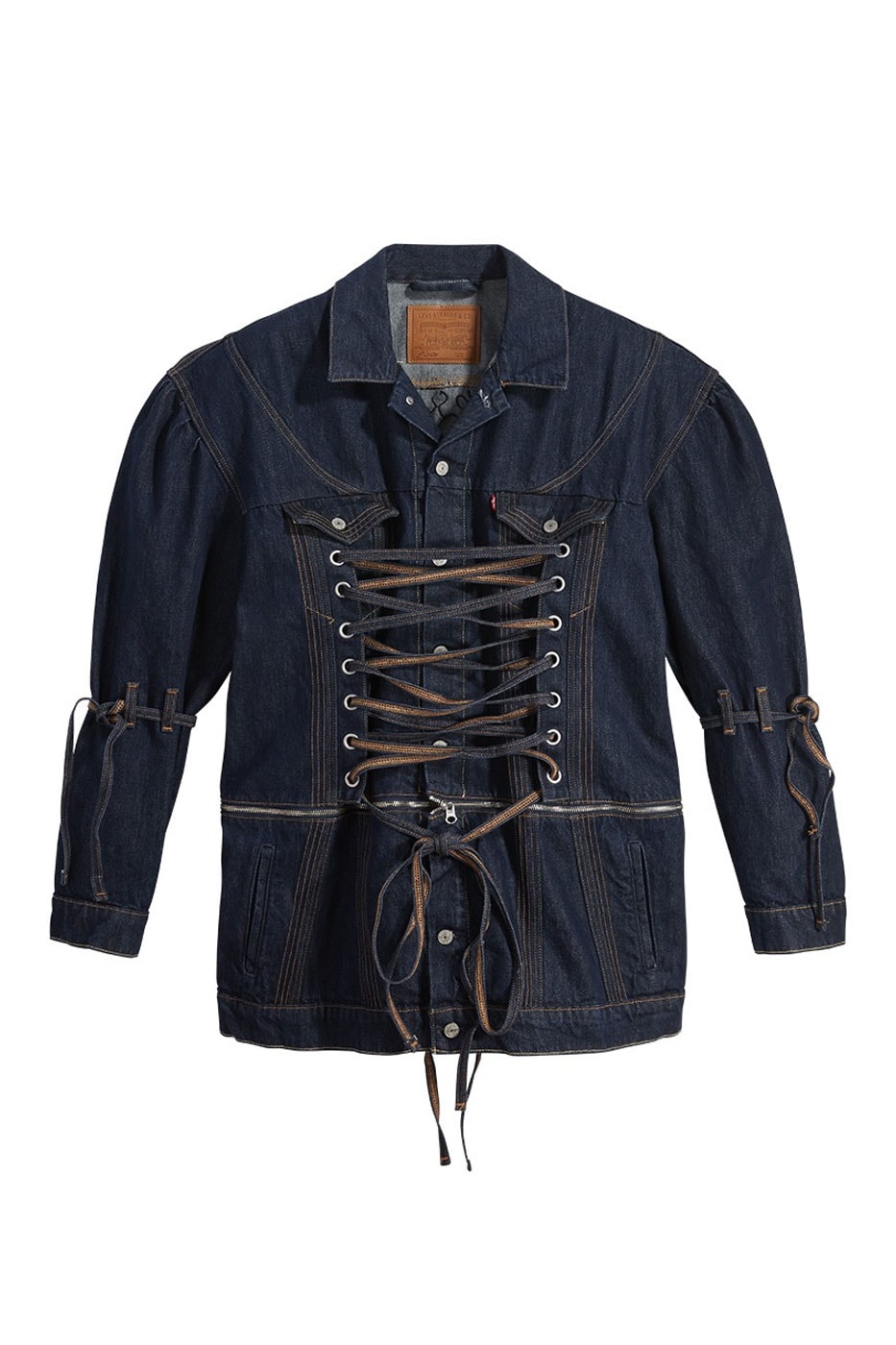 NO SESSO Levi's Unisex Denim Capsule baggy jeans flared indigo dark wash corset trucker zipper release info date price capsule