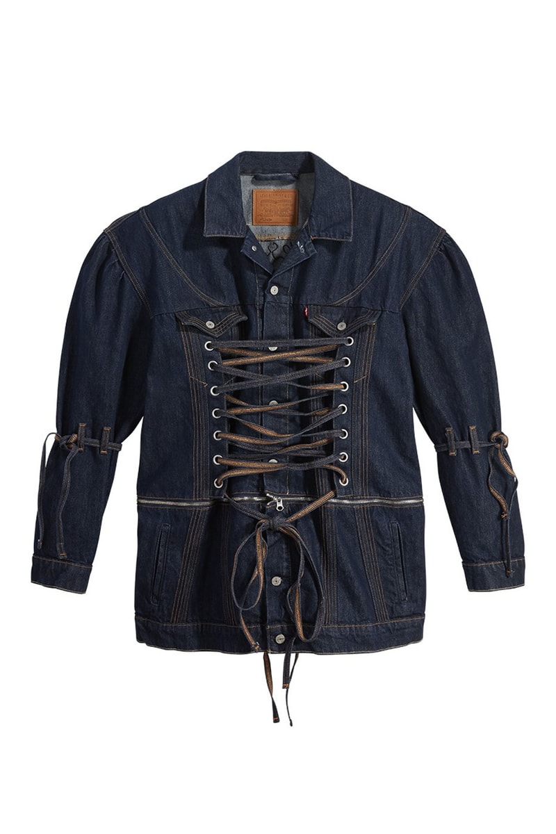 NO SESSO Levi's Unisex Denim Capsule baggy jeans flared indigo dark wash corset trucker zipper release info date price capsule