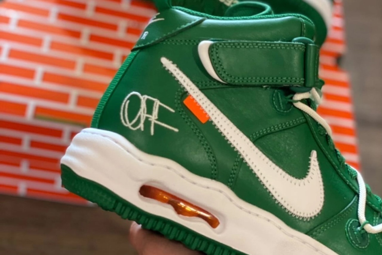 The Off-White x Nike Air Force 1 Mid 'Pine Green' is one of the