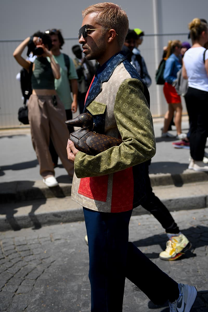 Refined Savoir Faire Informs Men's Street Style for Paris Fashion Week SS23 Paris Fashion Week Spring/Summer 2023 Street Style thom browne dior louis vuitton justin timberlake kendrick lamar rapper jaden smith addison rae jessica biel loewe givenchy celine