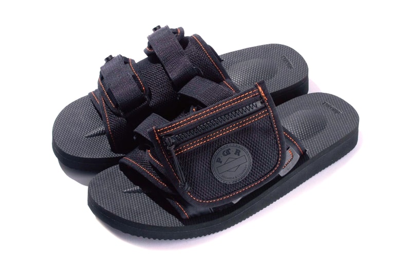 Suicoke Moto Cab Sandals black orange collaboration side pocket bag slip on summer pouch release info date price