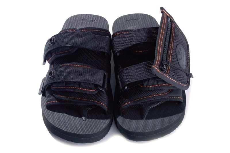 Suicoke Moto Cab Sandals black orange collaboration side pocket bag slip on summer pouch release info date price