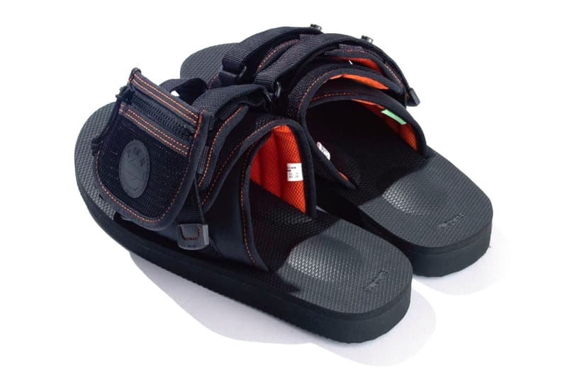 Suicoke Moto Cab Sandals black orange collaboration side pocket bag slip on summer pouch release info date price