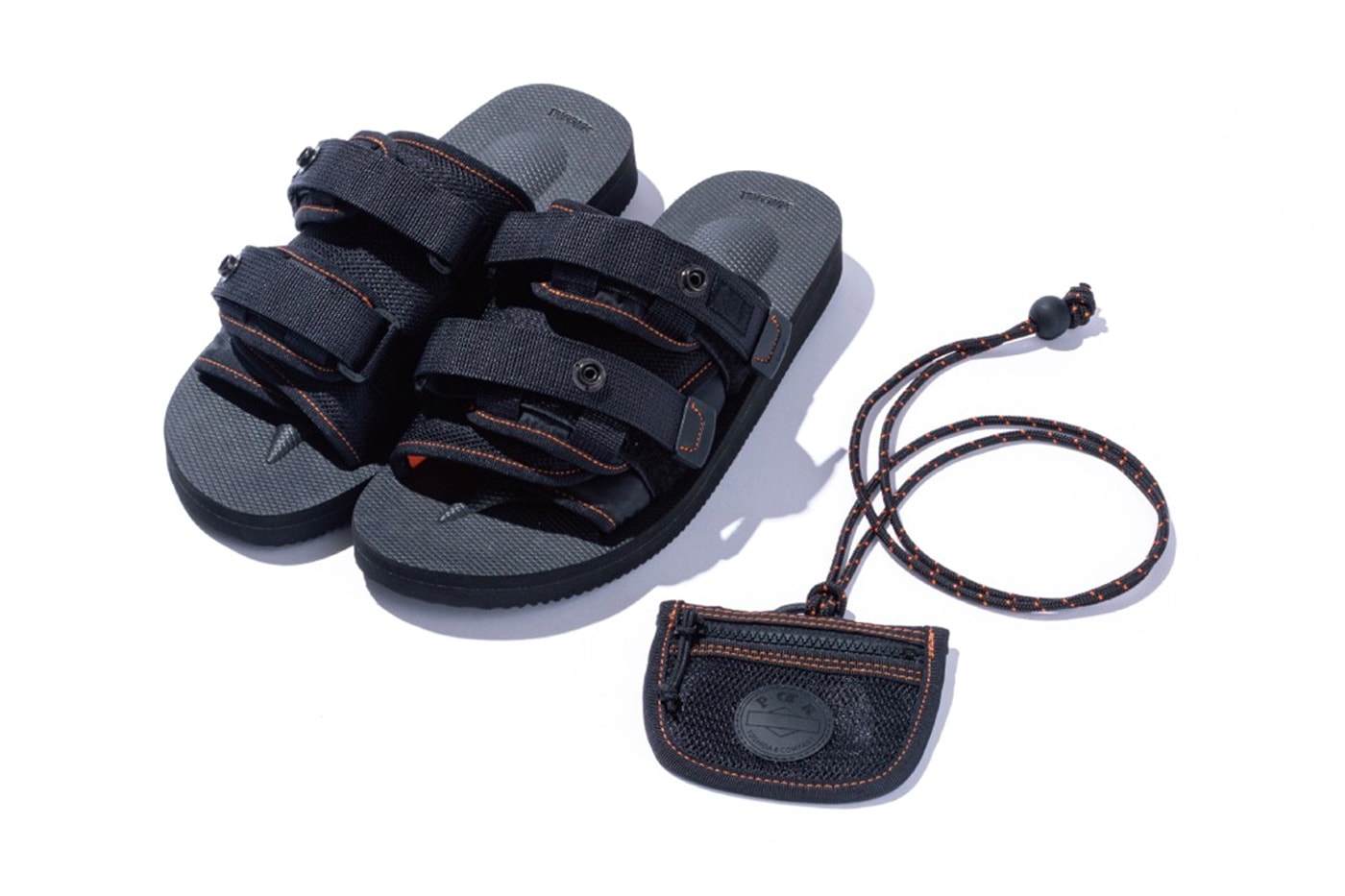 Suicoke Moto Cab Sandals black orange collaboration side pocket bag slip on summer pouch release info date price