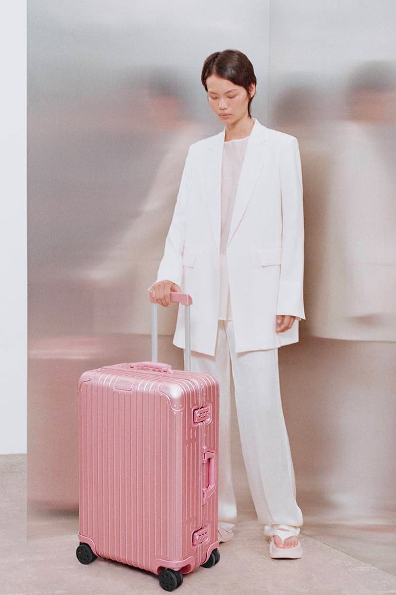 RIMOWA Expands It Travel Collection With a Rose Quartz-Inspired Capsule release info luxury suitcases aluminium 