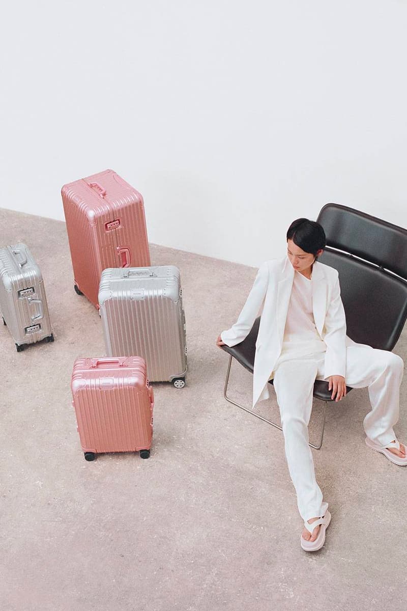 RIMOWA Expands It Travel Collection With a Rose Quartz-Inspired Capsule release info luxury suitcases aluminium 