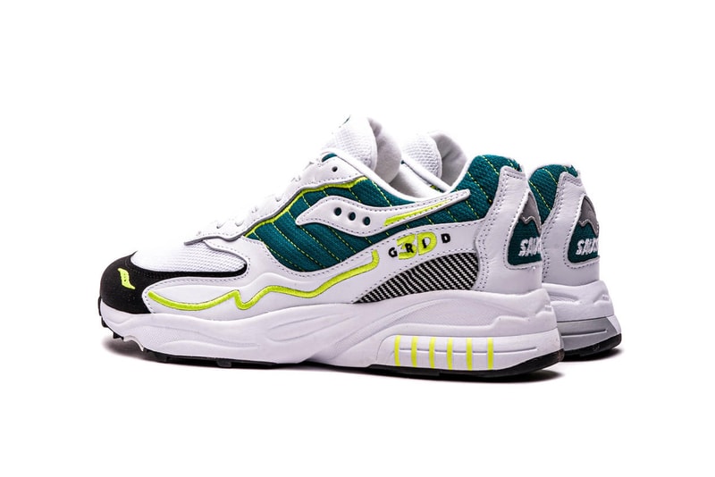 Saucony 3D G.R.I.D. Hurricane 1990s Runner Retro Vintage White Green Sneaker Release Information