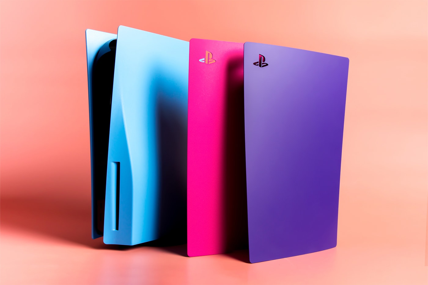 Sony PlayStation 5 Console Covers Closer Look Release Info Starlight Blue Nova Pink Galactic Purple Interactive Entertainment