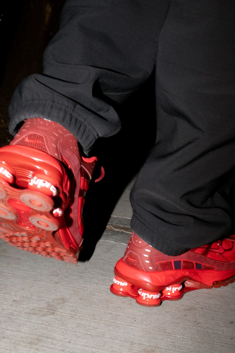 Your first look at the electrifying Supreme Nike Shox sneakers