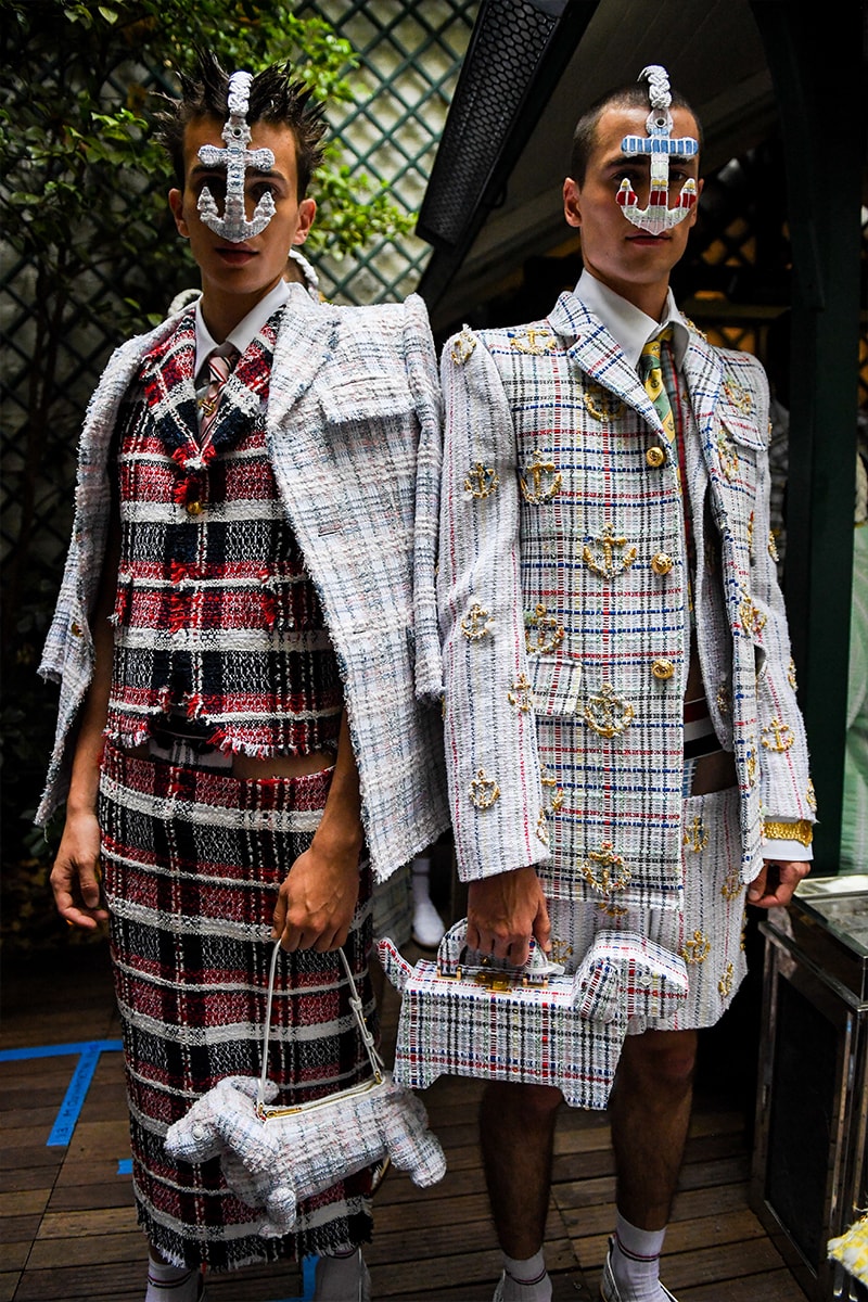 Thom Browne SS23 Collection Fetishizes Punk Thom Browne Spring/Summer 2023 Collection Backstage first look jockstraps anchor coverage nyc fashion unisex