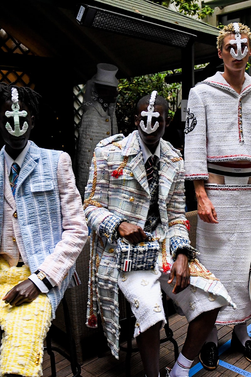 Thom Browne SS23 Collection Fetishizes Punk Thom Browne Spring/Summer 2023 Collection Backstage first look jockstraps anchor coverage nyc fashion unisex