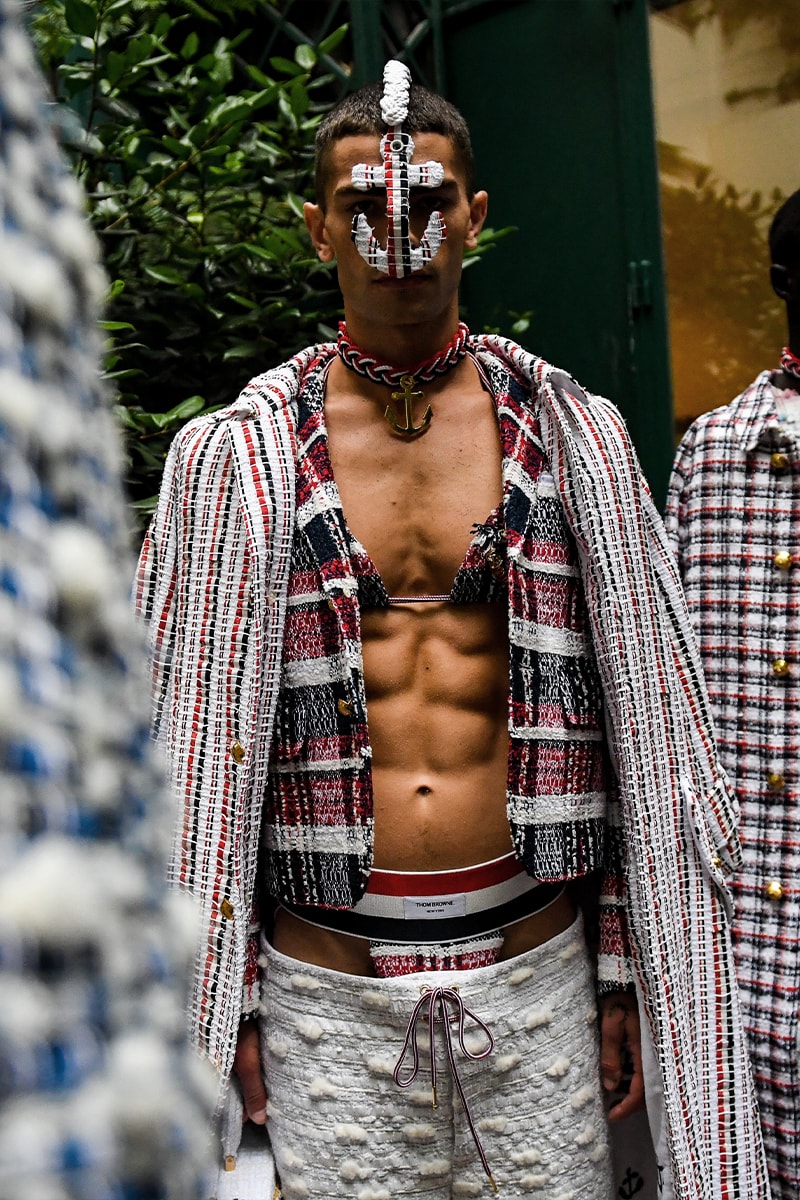 Thom Browne SS23 Collection Fetishizes Punk Thom Browne Spring/Summer 2023 Collection Backstage first look jockstraps anchor coverage nyc fashion unisex