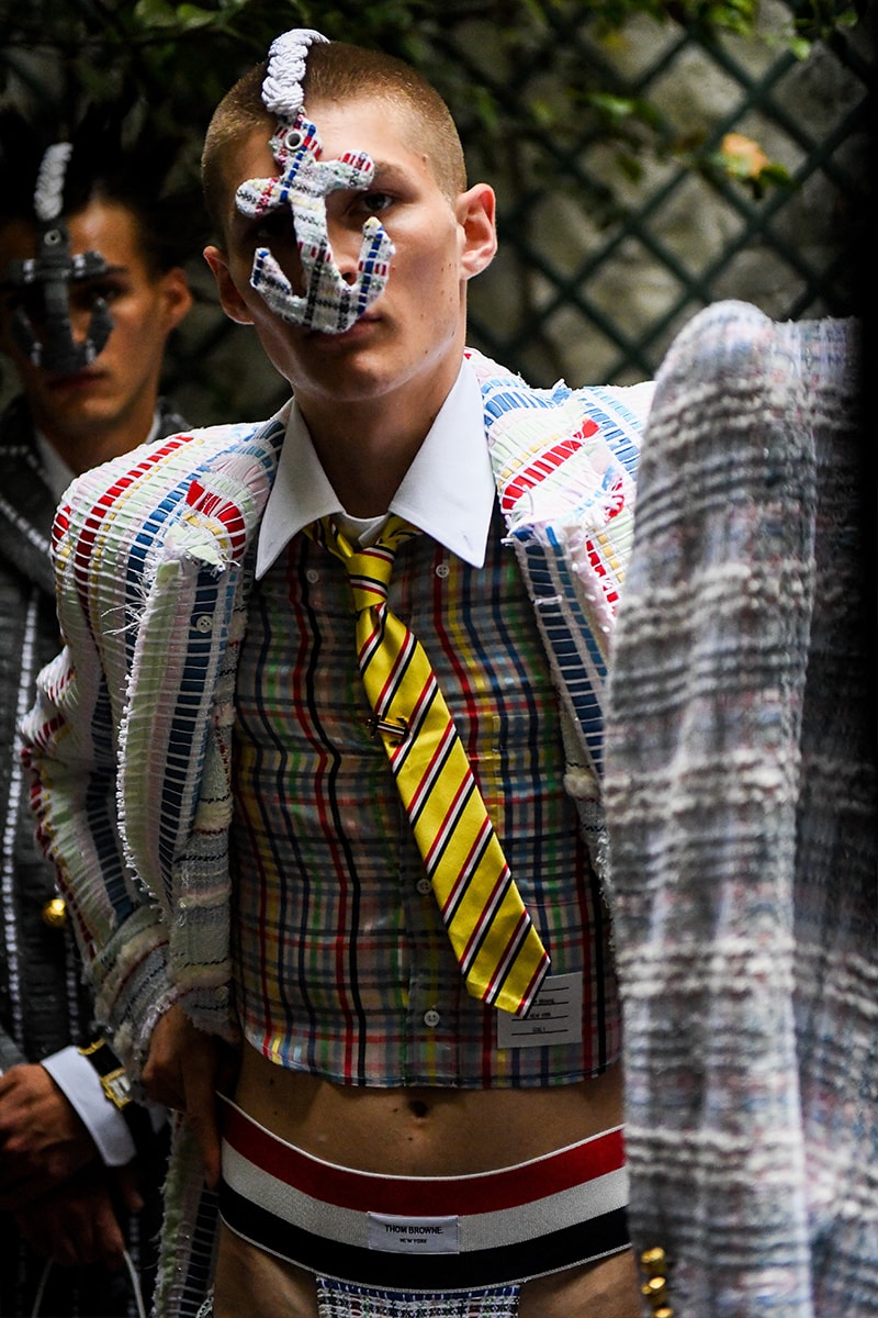 Thom Browne SS23 Collection Fetishizes Punk Thom Browne Spring/Summer 2023 Collection Backstage first look jockstraps anchor coverage nyc fashion unisex