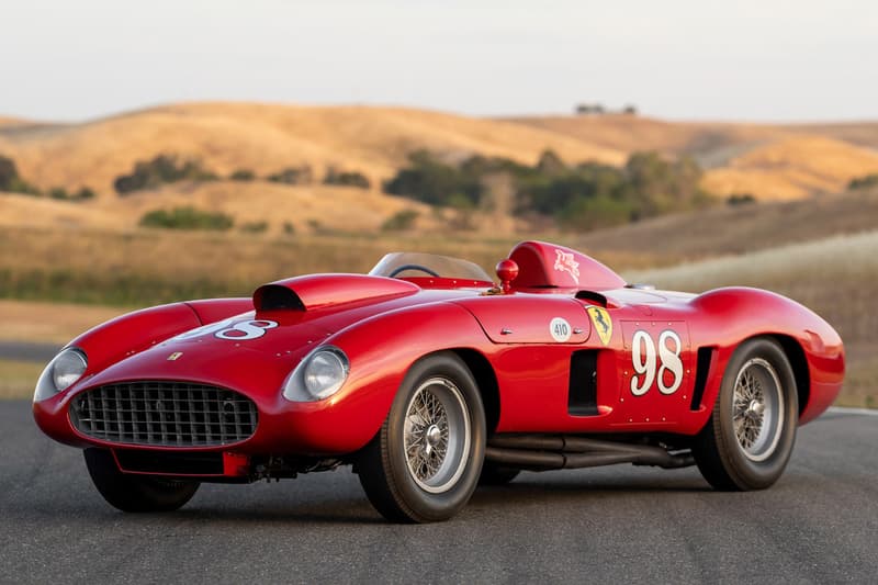 RM Sotheby’s Auction Online Listing 1955 Ferrari 410 Sport Spider Juan Manuel Fangio Features Preview Details