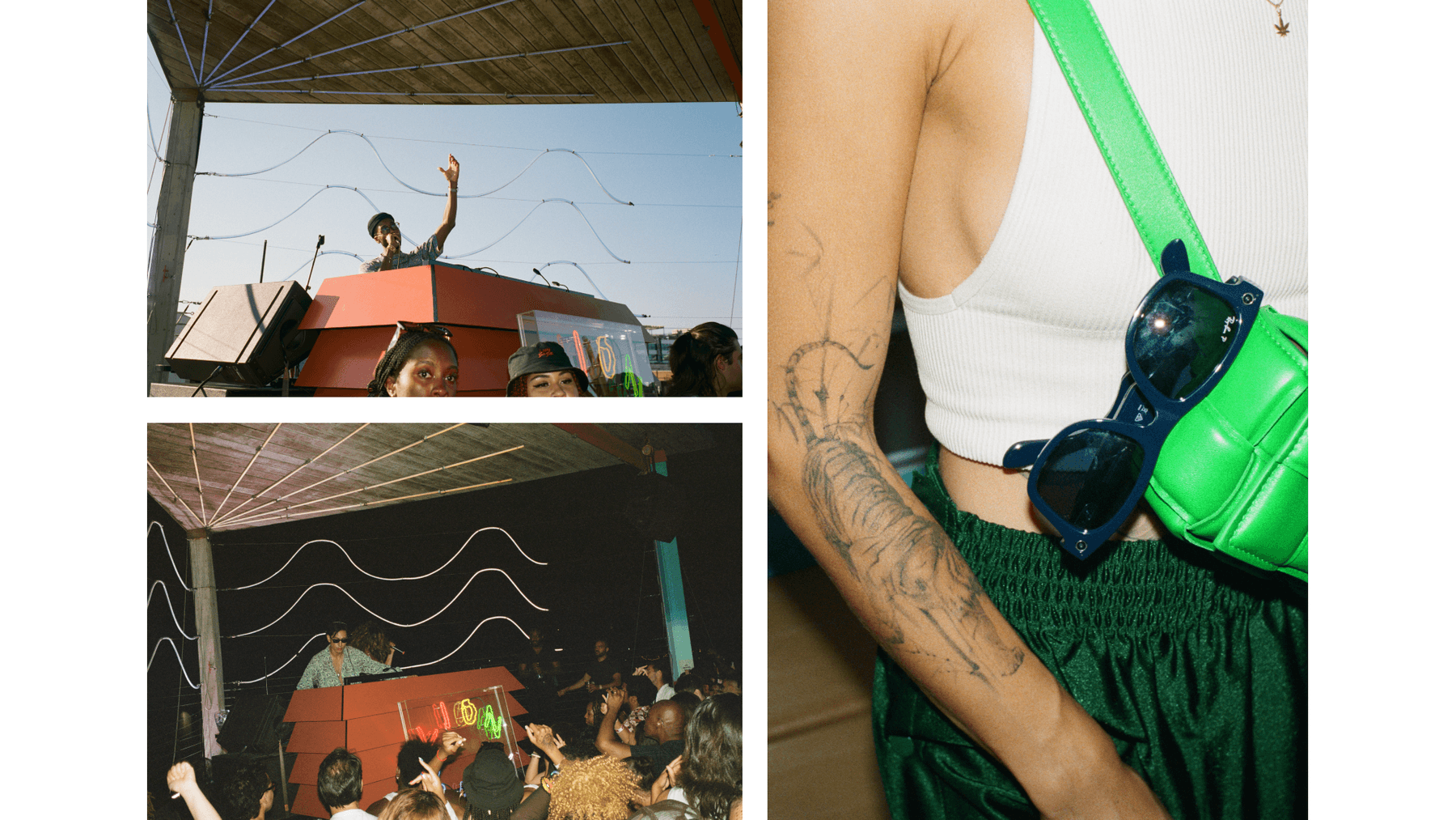 smart glasses partnership dance floor dancing dylan ali life on planets lion babe brooklyn roof top roof city skyline summer set DJ