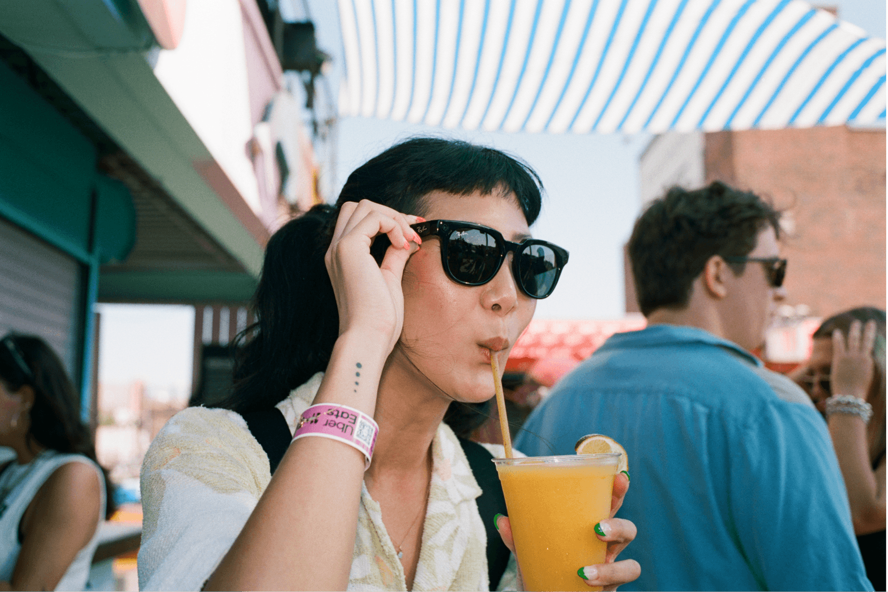 smart glasses partnership dance floor dancing dylan ali life on planets lion babe brooklyn roof top roof city skyline summer set DJ