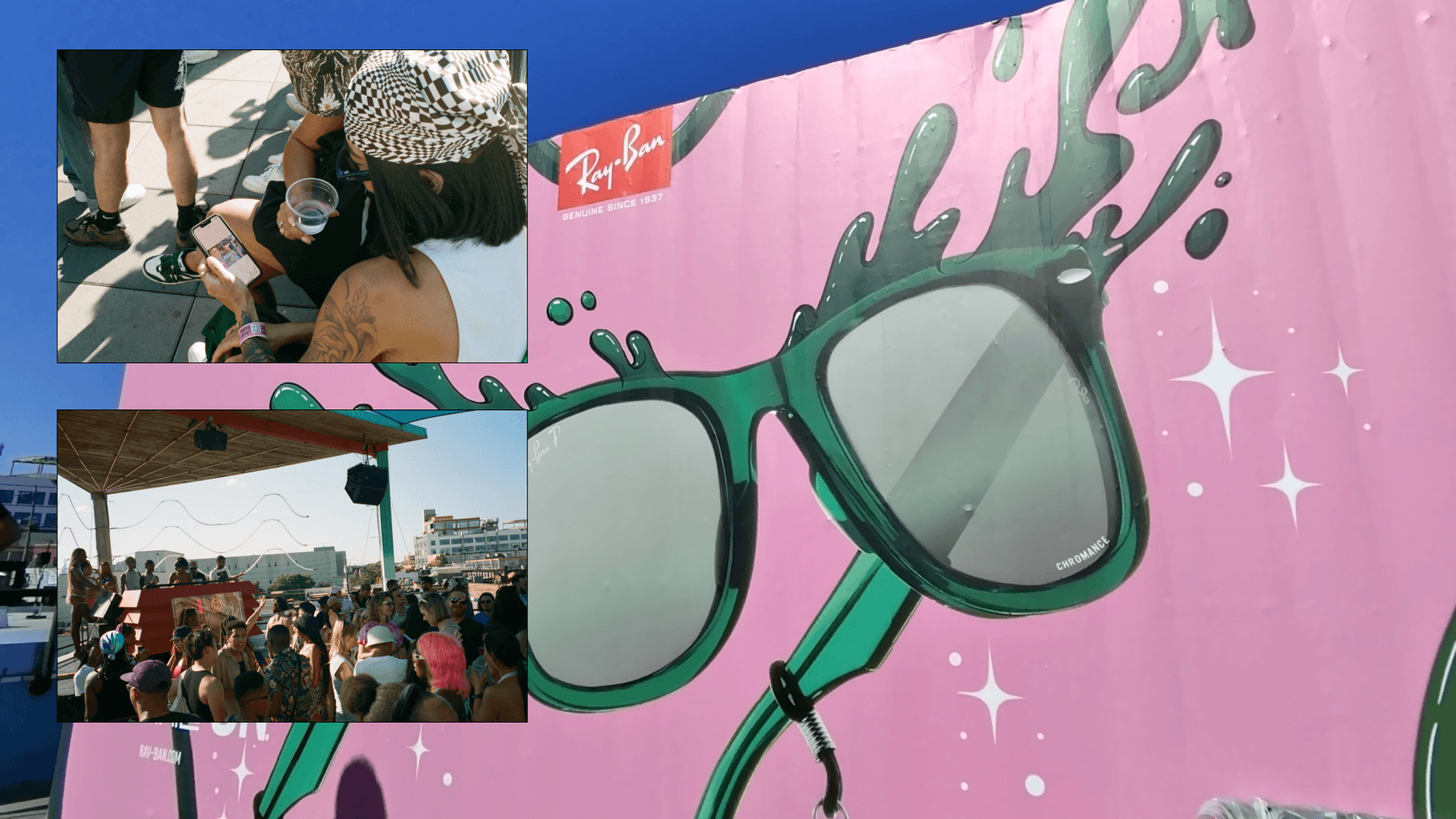 smart glasses partnership dance floor dancing dylan ali life on planets lion babe brooklyn roof top roof city skyline summer set DJ